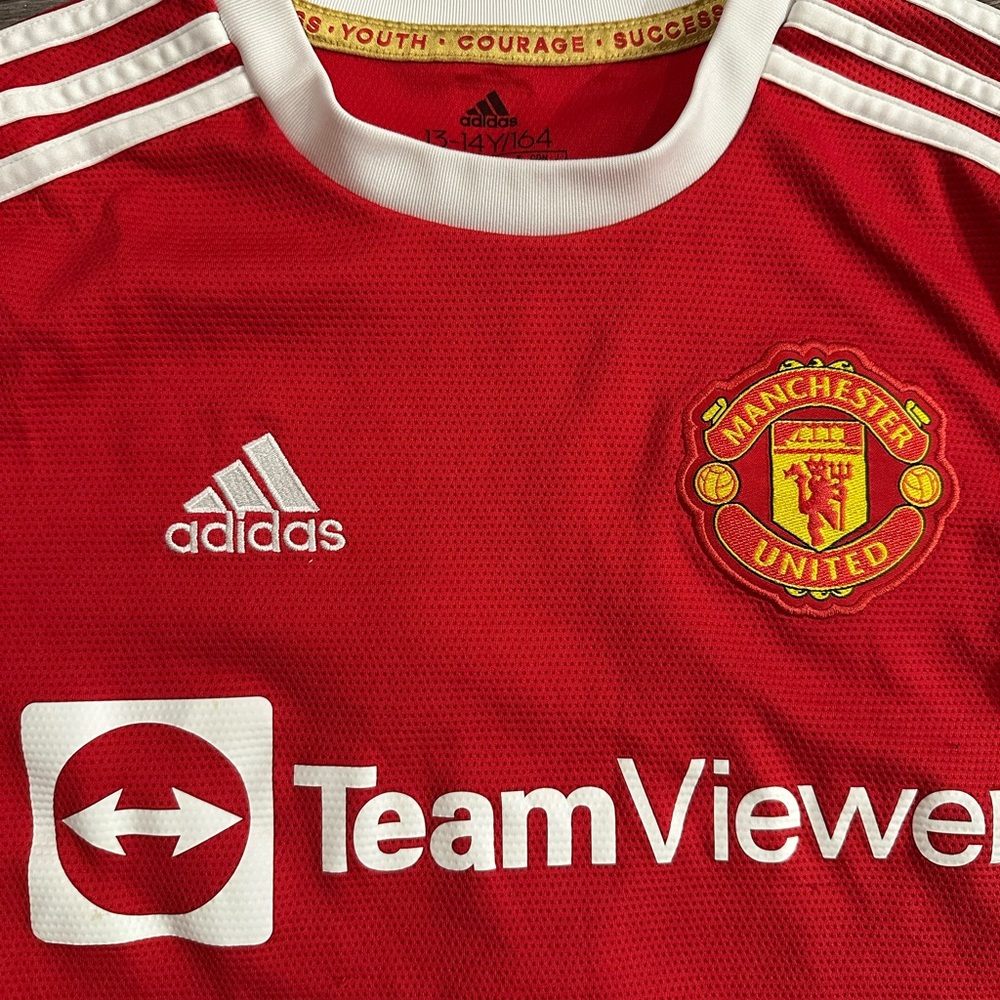 adidas Red and White Ronaldo  Manchester United Jersey